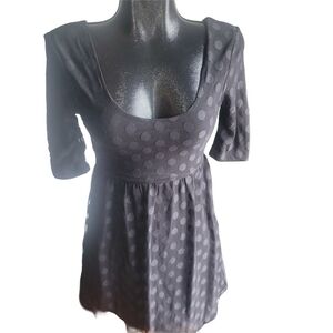 Volcom Black Mesh Polka Dot Scoop Neck Dress Size XS